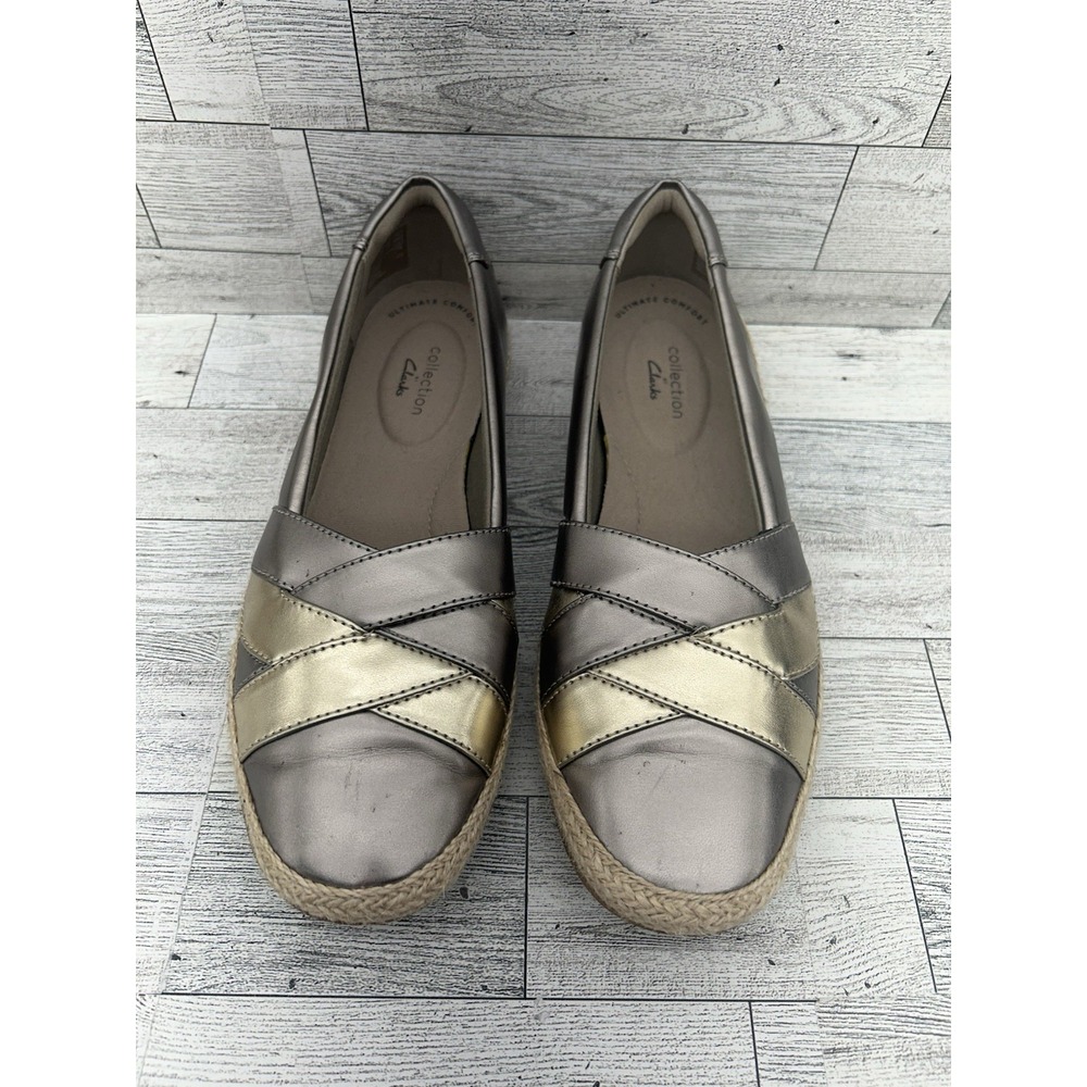 Clarks Women's Danelly Shine Loafer - Pewter Metallic Size 7.5M US